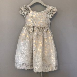 Gold and silver floral dress